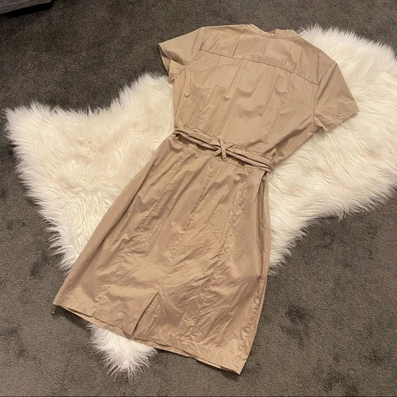 Beige Shirt Dress - Picture 2 of 6